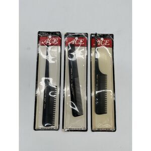 Vintage Genuine ACE Hard Rubber 7" Comb USA Made Barber New AA088 AA020